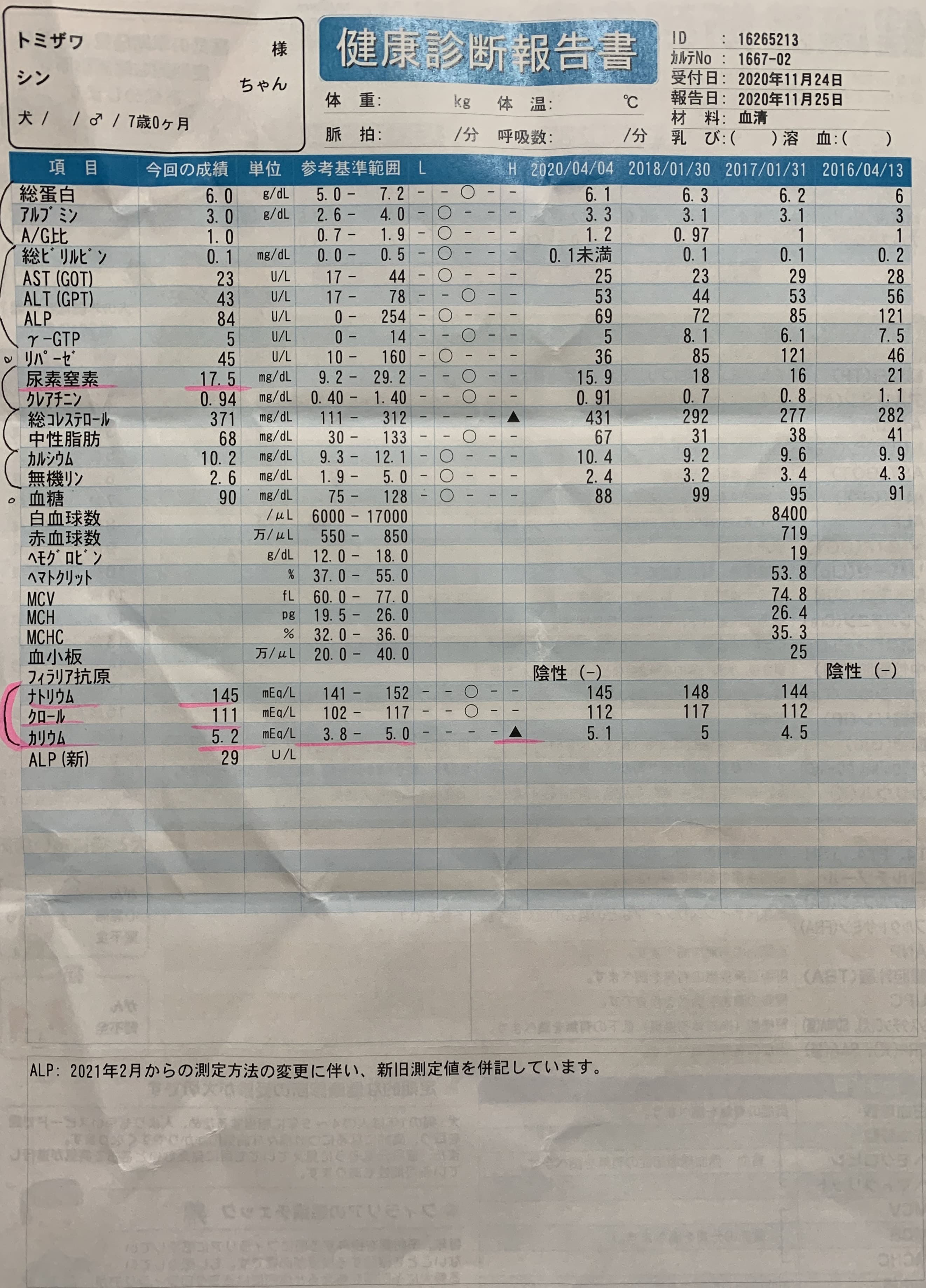 血液検査20201124